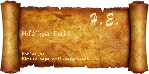 Hága Emil névjegykártya